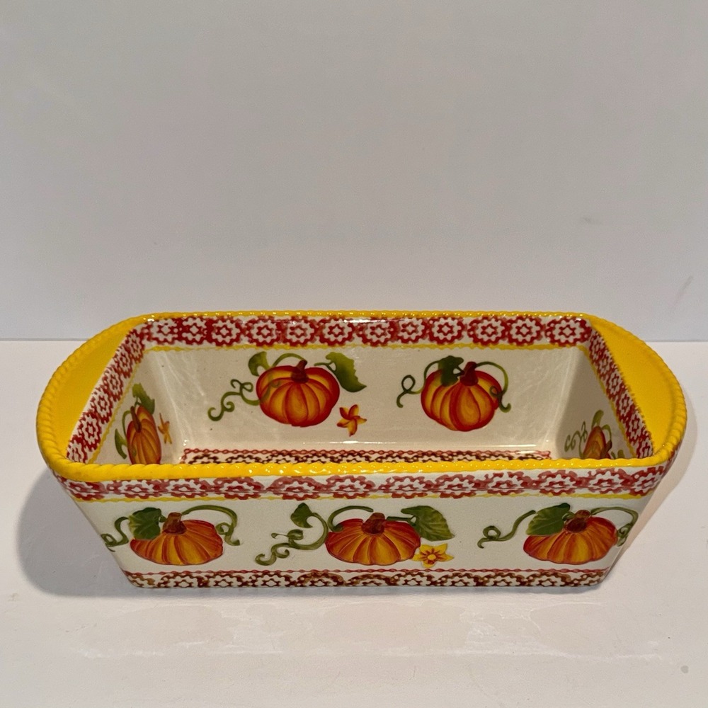 Temp-Tations Loaf Pan Pumpkin Patch- 1.5 QT Oven & Dishwasher Safe - Picture 3 of 7